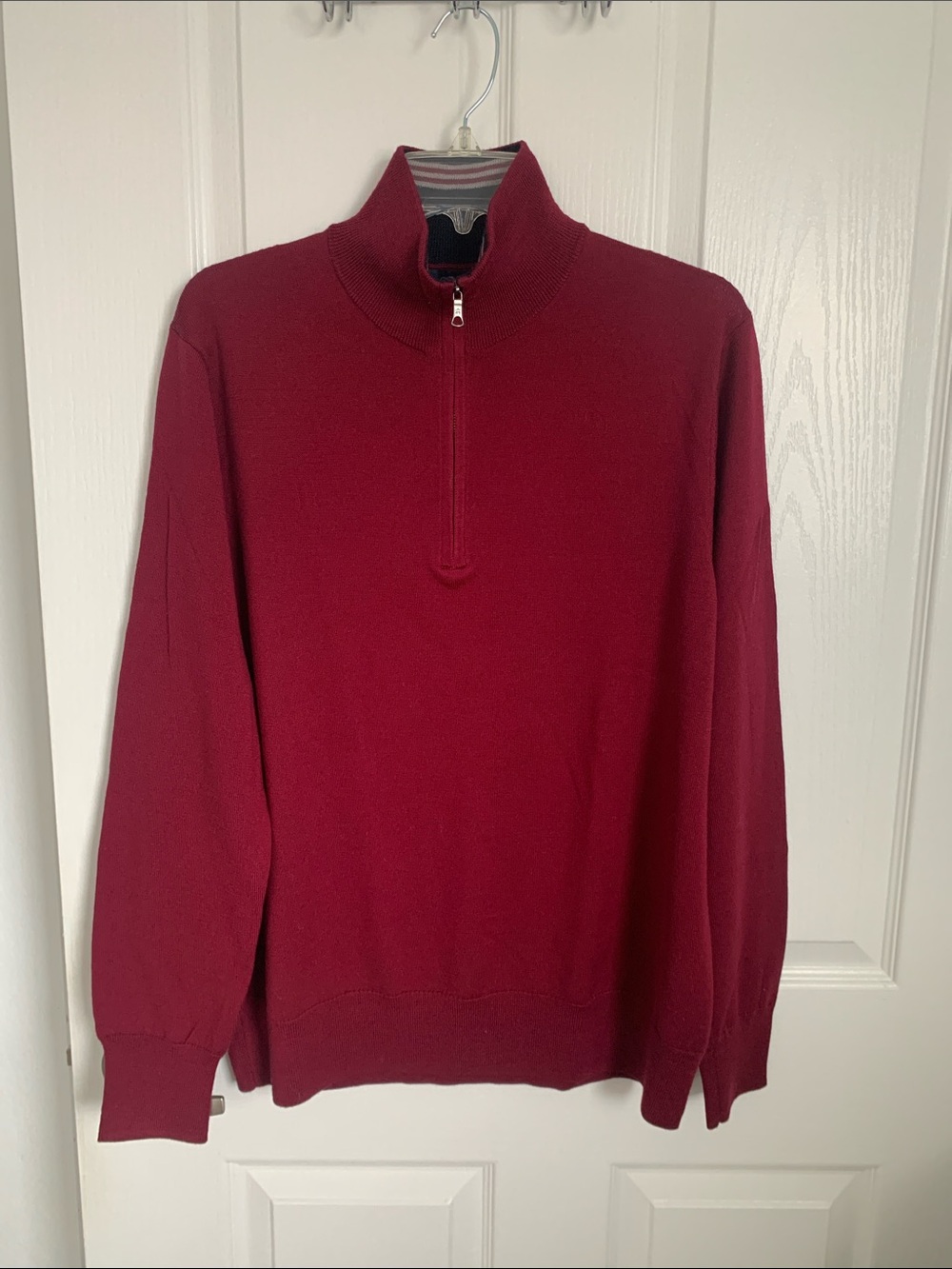 # 106 Brooks Brothers Men's Zip-Up Sweater in Burgundy, size L